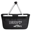 Huuraa Einkaufskorb Lehrerin mit Herz Geschenk 20 Liter Black Lehrerin