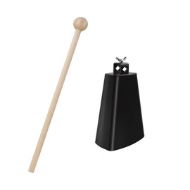 Soulmate Cowbell Instrument 4 inch Metal Steel Cow Bell Noise Makers Cowbell Hand Percussion Cow Bells with Handle Stick for Drumset