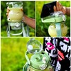 RAMAHP Kawaii frog straw bottle, frog water bottle with adjustable