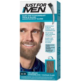 Just for Men Moustache and Beard Light Brown Dye, Eliminates Grey for a Thicker and Fuller Look - M25