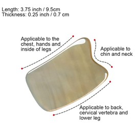 Yingbei Gua Sha Tool for Body, Natural Buffalo Horn Guasha Board for Spa, Hand-Made Scraping Massage Facial Tool for Skin Care