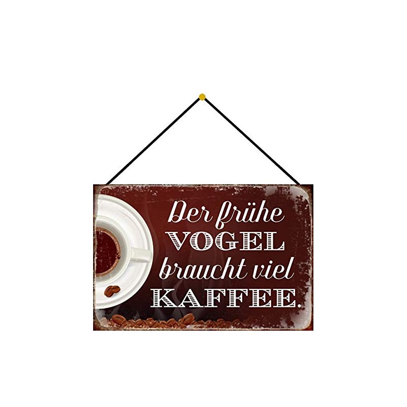Blechschild With cord 30 x 20 cm office saying: Der
