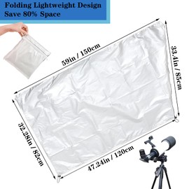 Bigwinyep Telescope Cover with Adjustable Drawstring Waterproof Astronomical Telescope Cover for Outdoor Indoor, 150x85CM/59x33Inch