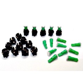 Lumiglow 15 Green Mopar Lights Bulbs LEDs 3/8" Sockets Instrument Panel Cluster Dashboard