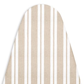 Encasa XO Ironing Board Cover and Pad 42"x14" - 4mm Felt Medium Iron Board Cover with Padding, Stain-Safe Dye, Non Slip, Elastic Bungee Cord Tightening, Heat Resistant Franca Beige Stripes