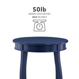 Powell Navy Blue Shapely Legs and Shelf Phipps Round Side Table
