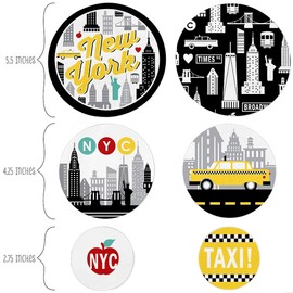 Big Dot of Happiness NYC Cityscape - New York City Party Giant Circle Confetti - Party Decorations - Large Confetti 27 Count