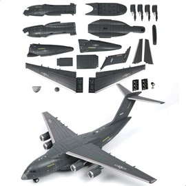 1:100 Scale Y-20 Transport Aircraft Quick Assembly Model Kit, Plastic Y-20 Fun Toy Airplane Assembly Model with Stand Kids Gift Suitable