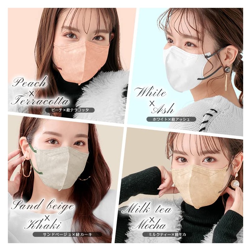 [雑貨の国のアリス] 5D小顔マスク 不織布 小顔マスク 20枚 5D立体 3層 立体マスク 99%カット (Ｍサイズ,