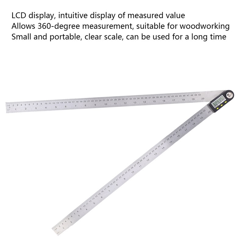 0‑500mm Digital Angle Finder Ruler 0‑360° LCD Protractor Angle Gauge
