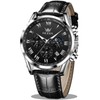 OLEVS Leather Watches for Men Casual Luxury Big Face Moon