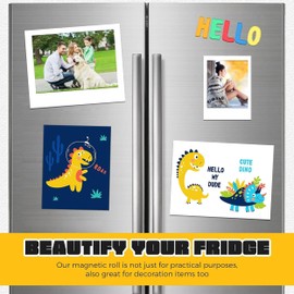 Magnetic Tape with Adhesive Backing 1/2 Inch Wide x 10 Feet Long - Thick 60 mil Magnet Tape Roll 0.5" x 10 ft to Make Sticky Strips, Squares, Dots, Flexible Sheets - Cutting Own Fridge Magnets, Crafts