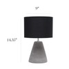 Simple Designs LT2059-BLK Pinnacle Concrete Table Lamp, Black