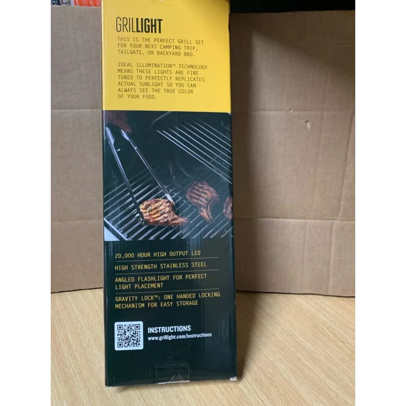 Grillight Spatula and Tong Stainless Steel LED Flashlight Built Grilling