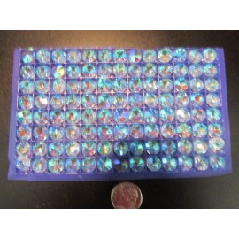 104-8MM (5/16") AB COLOR AAA 2 HOLE OCTAGON CRYSTAL GLASS BEADS