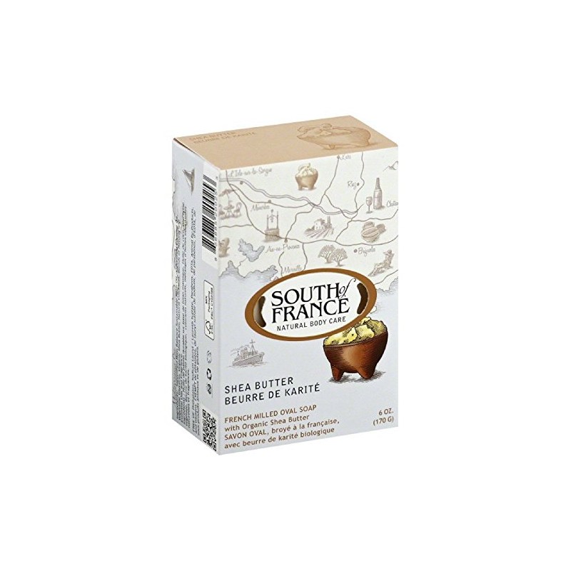 South Of France Natural Bar Soap, Shea Butter, 6 Ounce