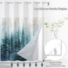 Yanutan No Hook Shower Curtain,Teal Forest Double-Layered Shower Curtain with