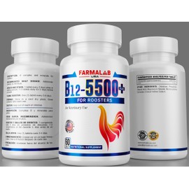 Farmalab B12 5500 Plus for Rooster Chicken Hens Poultry Gamefowl Plus para Gallos Gallinas Pollos Aves de Corral