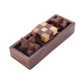 Ortus Arts Wooden 3D Puzzles Game 3-in-1 Soma Cube| Interlocking Block | Snake Cube | Brain Teaser Game | Best Gift Item for Kids and Adult