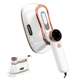 SoleoFlare Steamer for Clothes & Iron 2in1, 1200W Travel Steam Iron, 5 Modes LCD, 180ml for 20 Min Steam, UL 141 Tests Passed, White, 120V