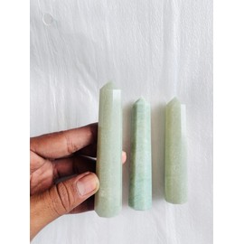 3pcs Set Nylon Green Aventurine Tower, Nylon Green Aventurine Point, Nylon Green Aventurine Wand, Crystal Tower, Crystal Obelisk, Crystal Point 3-4inche