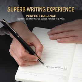 GC QUILL Luxury Rollerball Pen Gift Set, Fancy Pen with 2 Black Ink Refills and Metal Bookmark, Nice Pen for Writing Journaling - Elegant Pen for Men Women Gift - MUEU-30