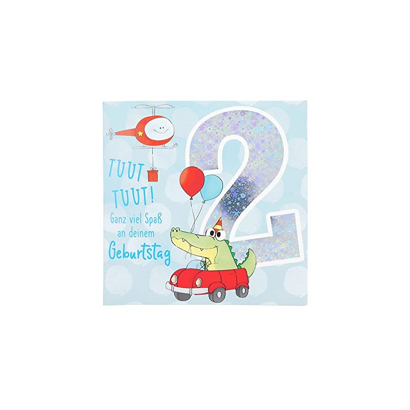 Depesche 11515-004 2nd Birthday Number Card with Music, Refined Folding