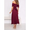 KIRUNDO Women's 2025 Summer Fall Satin Wedding Guest Midi Dress