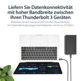 StarTech.com 1m (3.3ft) Passive Thunderbolt 3 Cable, 20Gbps, 100W PD, 4K Video, Thunderbolt Cable, Compatible with USB4/DP Alt Mode, Thunderbolt 4, USB 3.2/Type-C (TBLT3MM1M)