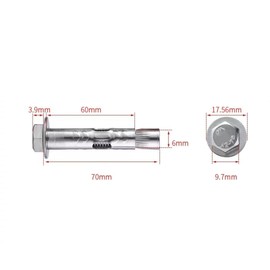 5Pcs Expansion Screw Bolts, Stainless Steel Expansion Sleeve, M6*70mm Anchor Bolts, For Wall