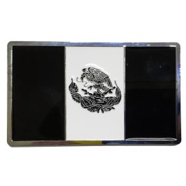 smd Mexico Flag Mexican Emblem Flag Aluminium cast BLACK heavy duty, chrome plated