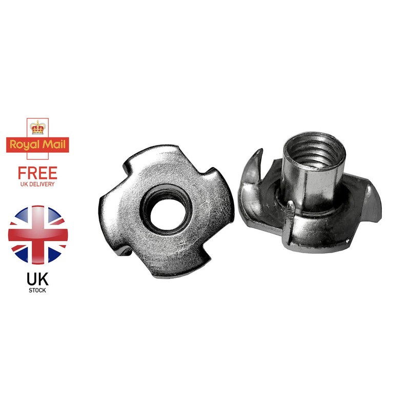 SS8® 50 x M5 (5mm) T Nuts Four Pronged Tee
