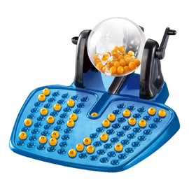 Bingo Lujo Grupo Gran  Juego de Bingo con 90 fichas, 38 Cartas, Jaula Rodillos, Tablero Maestro, 90 Bolas Colores, Diversión para Niños y Adultos     