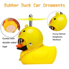 wonuu Rubber Duck Car Decorations Cute Yellow Duck Car Dashboard Ornaments with Propeller (W-Chicken)