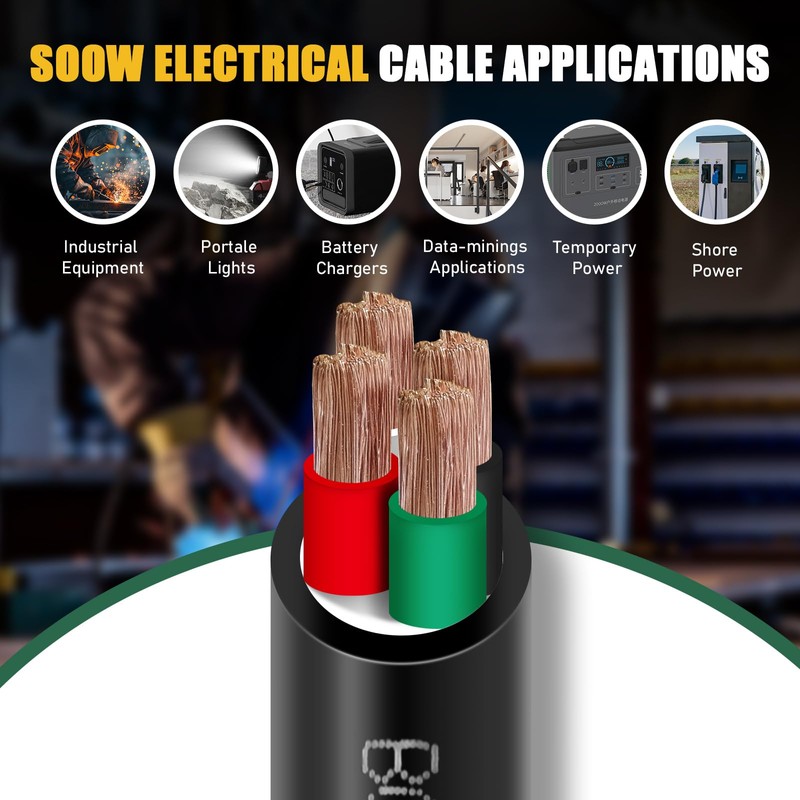 20ft 8/4 8 AWG Portable Power Cable (4 Conductor) -