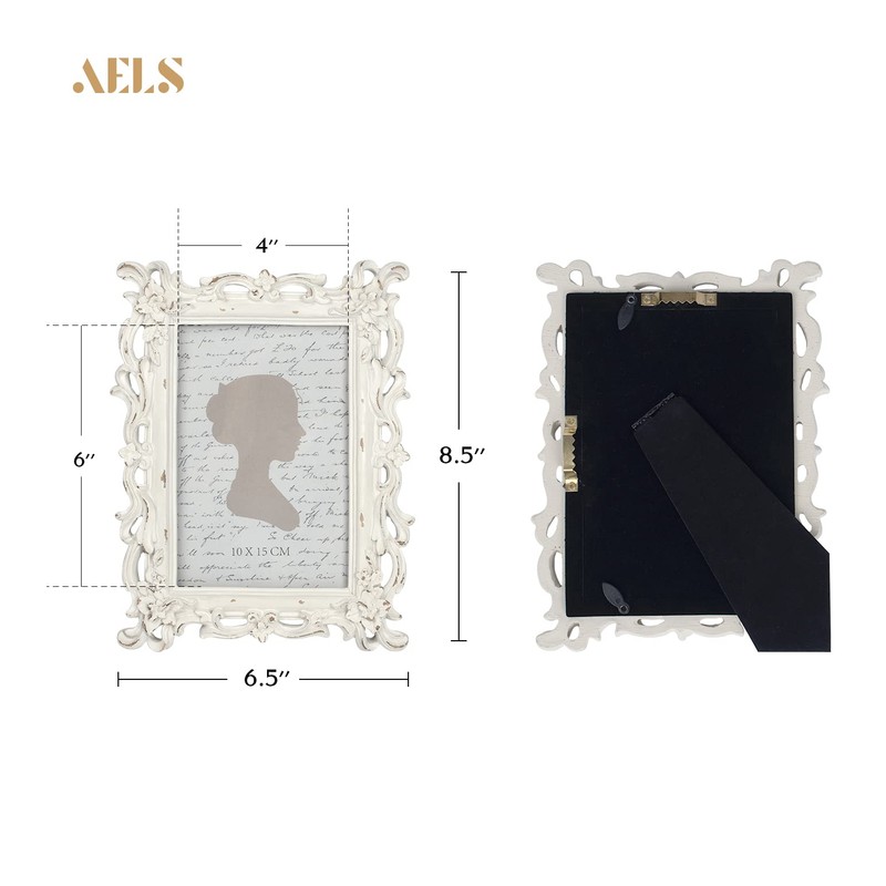 AELS Vintage Picture Frame, Elegant Antique Photo Frames with Glass