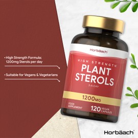 Plant Sterols High Strength Capsules | 1200mg | 120 Count | with Beta-Sitosterol | Vegan and Vegetarian | by Horbaach