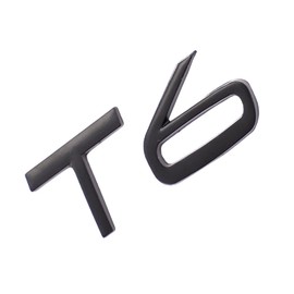T6 Emblem 3D Metal Badge Car Hood Truck Door Side Fender Rear Trunk Emblem Sticker Decals for Volvo XC60 S60 V60 Polester (Black)