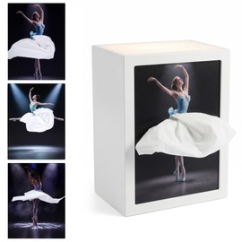 Ballerina Flying Skirt Tissue Box with Touch Sensor Night Light