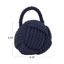 Blue Rope Knot Cotton Door Stop