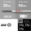 Target Darts Nathan Aspinall 23G 80% Tungsten Steel Tip Darts