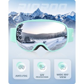 RIOROO Kids Ski Goggles Snowbaord Goggles for Boys Girls Toddler Age 3-10,Helmet Compatible/UV Protection/OTG/Wide Vision