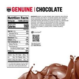Muscle Milk Genuine Protein Shake, Chocolate, 25g Protein, 11.16 Fl Oz (Pack of 12), Packaging May Vary