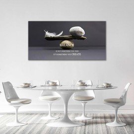 Zen Stone Wall Art Meditation Spiritual Large Wall Decor Inspirational Balance Feather Pictures Canvas Prints Framed Home Decorations Painting Artwork for Living Room Bedroom Office Bathroom 60"x30"