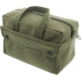 ARMYU Heavy Duty Small Tool Bag Tactical Cotton Canvas Mechanics Bag, 11" x 7" x 6", Olive