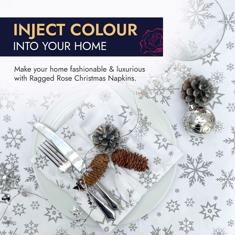 Christmas Napkin - Cotton Napkins for Christmas-Themed Dining Table Setting