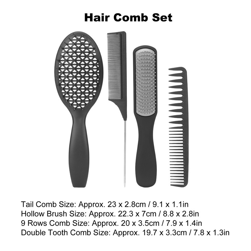 4pcs Multifunctional Hair Comb Set Tail Comb Tail Comb 9