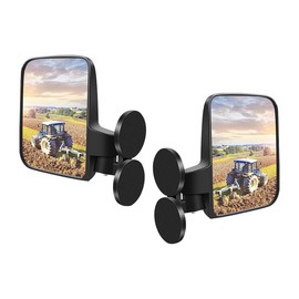 HZEL 2PCS Tractor Mirrors, Strong Magnetic Car Side Mirrors, Automotive Rearview Exterior Mirrors Accessories for Tractors Lift Trucks Small Dozers Golf Cart, Compatible with B BX