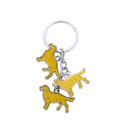 COLORFUL BLING Cute Dog Puppy Keychain Keyring Car Bag Charm Gifts for Women Men Boys Girls Birthday Christmas Pup Dog Hanging Keychain Charm-Golden Retriever