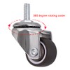 Skelang 4 Pcs 25mm Swivel Stem Threaded Castors, TPE Mute